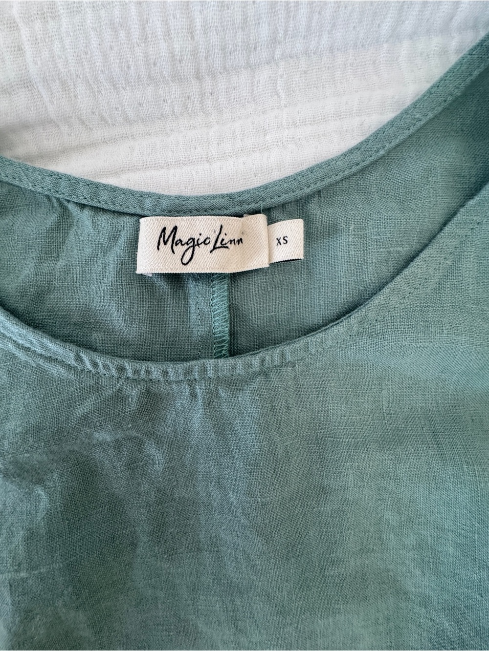 MagicLinen BORACAY Teal Blue Linen Maxi Dress 100% European Flax Pockets XS - Picture 11 of 16